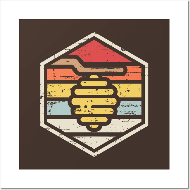 Retro Badge Beehive Wall Art by rojakdesigns